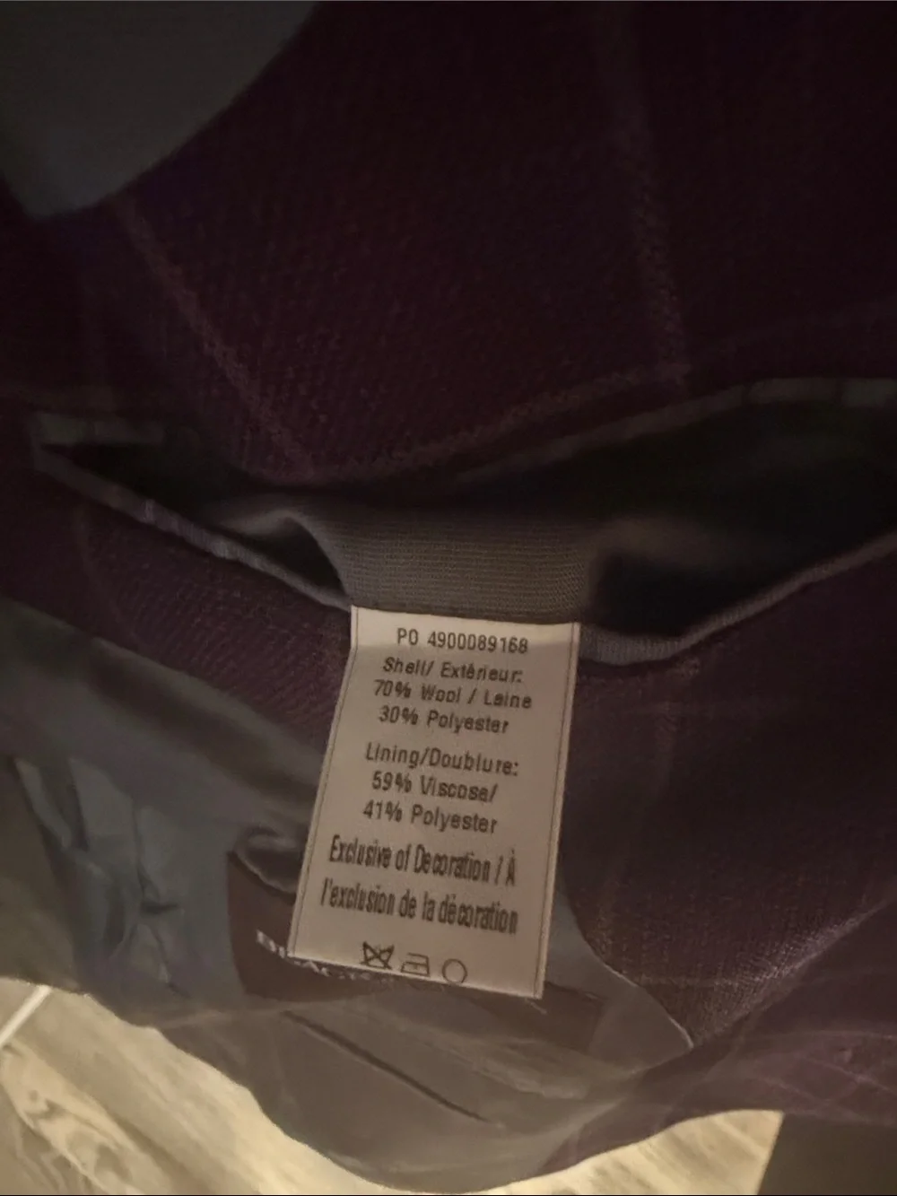 Black Brown 1826 Men's Windowpane Sport Coat in Plum - Picture 3 of 4